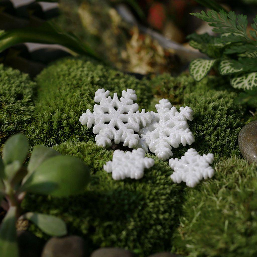 Phụ Kiện Trang Trí Giáng Sinh Mini Màu Trắng Ngà Lấp Lánh DIY