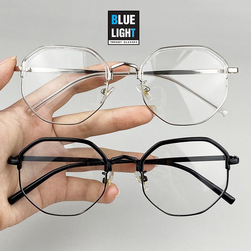 Kính Giả Cận Chống Ánh Sáng Xanh, Gọng Kính Cận Nam Nữ Mắt Vuông Lục Giác Không Độ Hàn Quốc - BLUE LIGHT SHOP | BigBuy360 - bigbuy360.vn