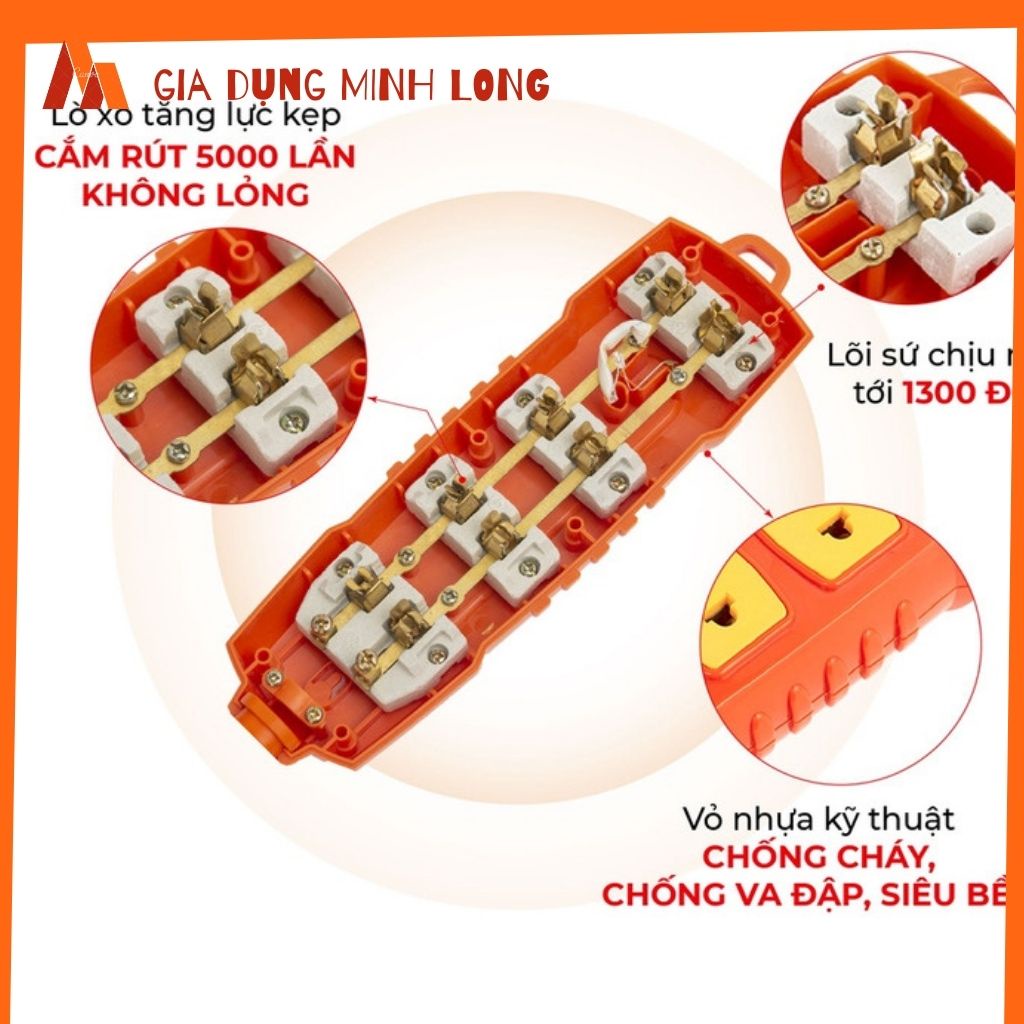 Ổ cắm chịu tải 6000W lõi sứ SOPOKA  6000W Chống Cháy An Toàn không dây