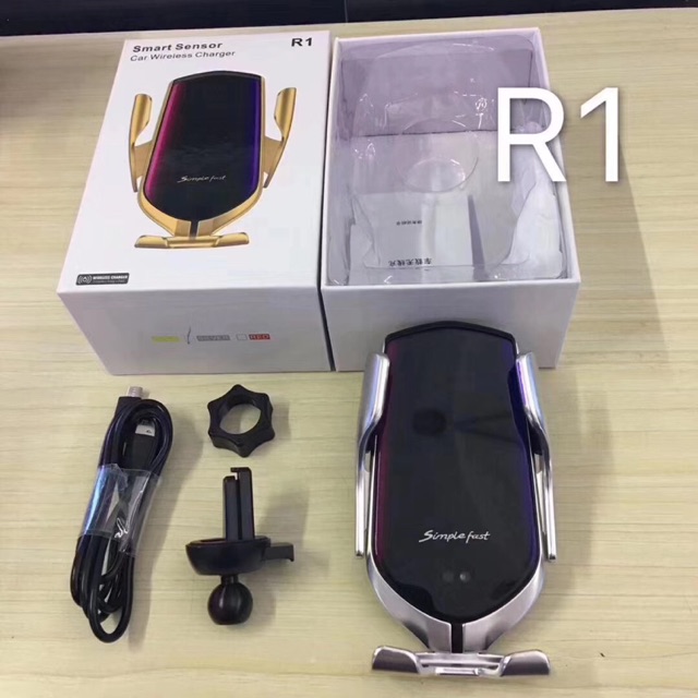 Giá kẹp điện thoại tự động kiêm sạc không dây cao cấp Smart Sensor R1 - Chính hãng dành cho ô tô