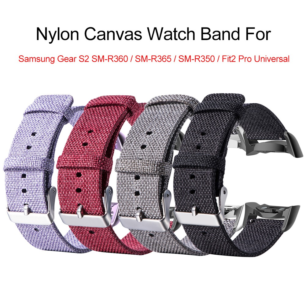 Dây đồng hồ dệt từ sợi nylon và canvas cho Samsung Gear Fit 2 SM-R360 SM-R350 SM-R365 PRO