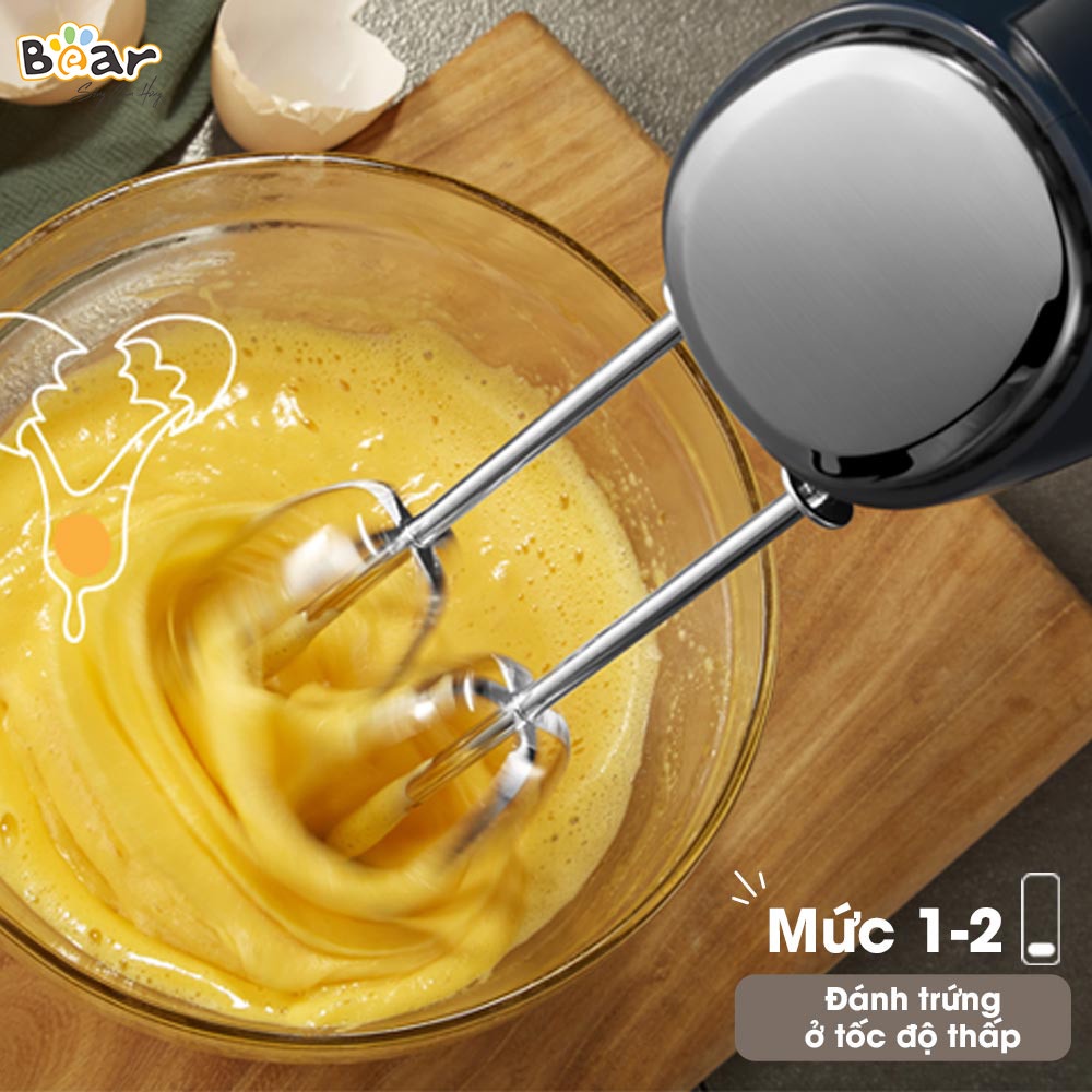 Máy đánh trứng máy đánh kem cầm tay mini bear B02L1 Đa Năng, Mạnh Mẽ, Bền Bỉ Bào Hành Chính Hãng 18 Tháng Bếp Nhà Bear