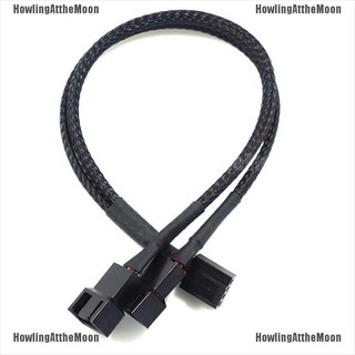 VN Copper 2 Way PWM 4Pin/3Pin Computer Fan Sleeved Splitter Extension Cable 27cm ET