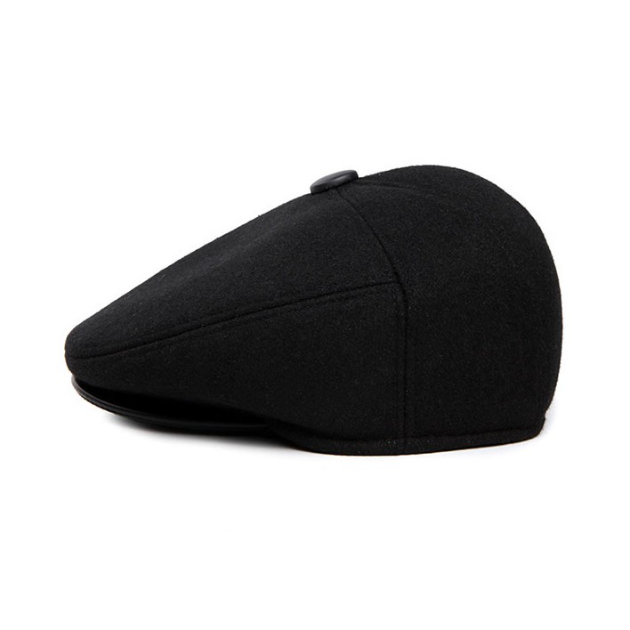 Nón Beret - Mũ nồi trơn vải nỉ dạ thiết kế che tai mùa đông cao cấp - Món quà ý nghĩa dành tặng ông tặng bố