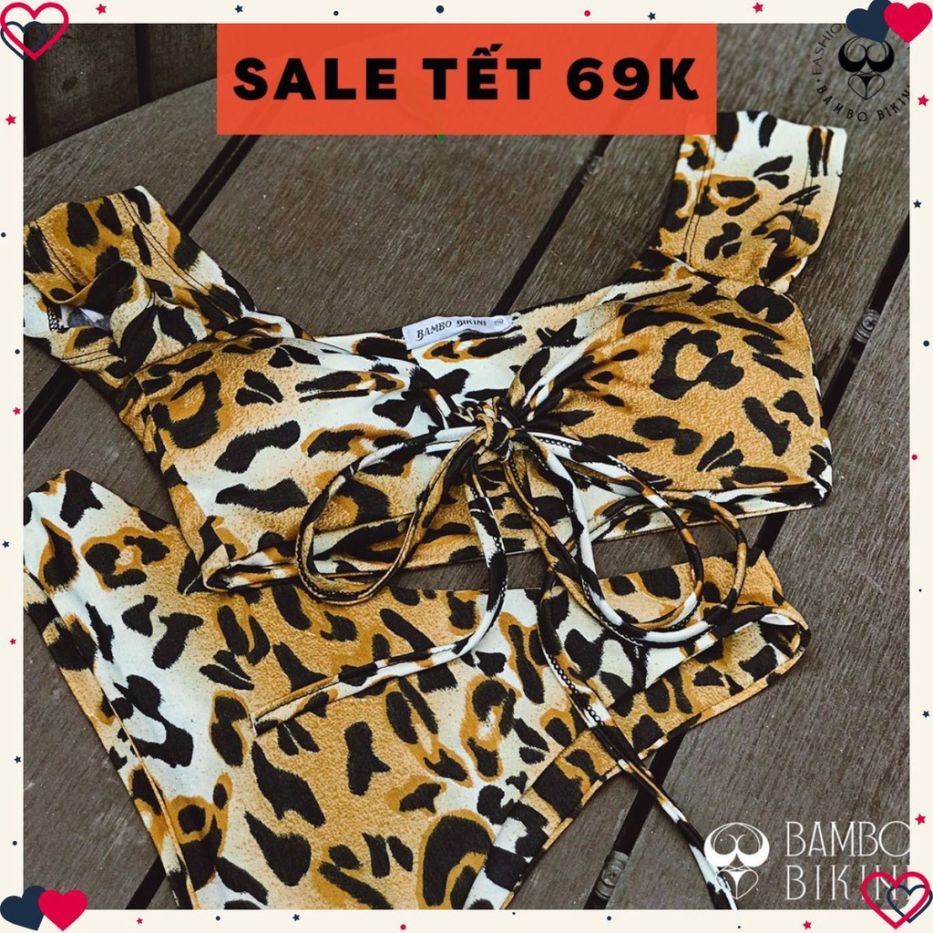 [CHẤT] BIKINI 2 MẢNH TAM GIÁC CÚP NGỰC DA BEO THỜI TRANG(KIDO PIJAMAS BIKINI)