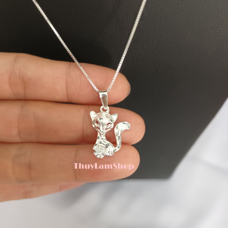 Vòng cổ dây chuyền mặt hồ ly bạc 925 vĩnh viễn bảo hành mang lại may mắn tình duyên