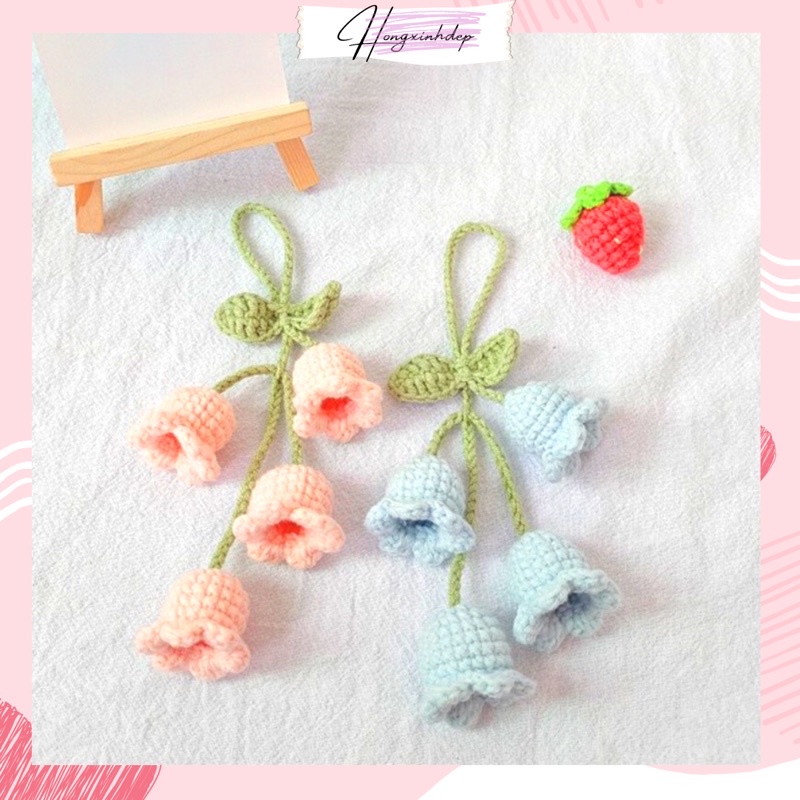 Dây hoa chuông len trang trí nhà cửa, hoa chuông bằng len treo trang trí, decor nhà cửa