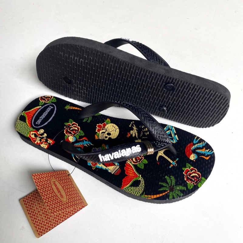 Dép nam xỏ ngón thời trang Havaianas họa tiết đầu lâu kim cương