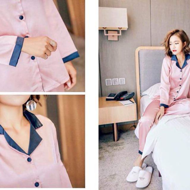 PYZAMA PHI LỤA PHỐI TAY DÀI QUẦN DÀI