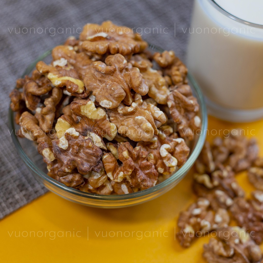 NHÂN HẠT ÓC CHÓ VÀNG SẤY NGUYÊN VỊ VƯỜN ORGANIC NHẬP KHẨU MỸ 500GR ĐÃ TÁCH VỎ