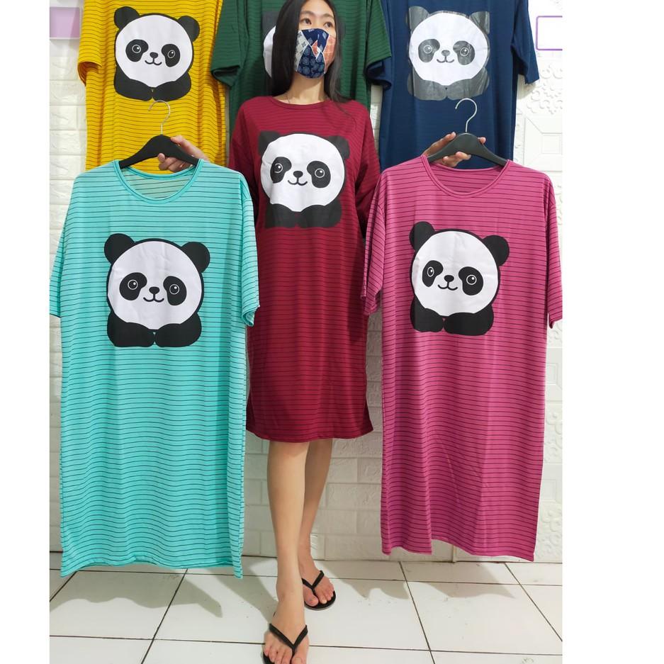 Okabebe Đầm JUMBO Channel SPANDEX Họa Tiết Gấu Trúc