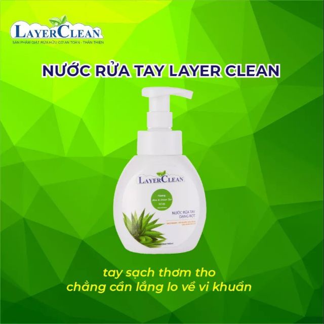 Nước rửa tay hữu cơ LAYER CLEAN 330ml an toàn cho da nhạy cảm