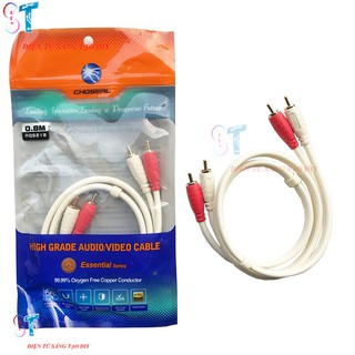 Dây cáp AV 2 đầu hoa sen đực ra 2 đầu hoa sen đực dài 0.8m