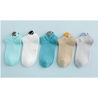 Set 5 đôi tất lưới, vớ lưới cho bé socks hình thú ngộ nghĩnh sau gót
