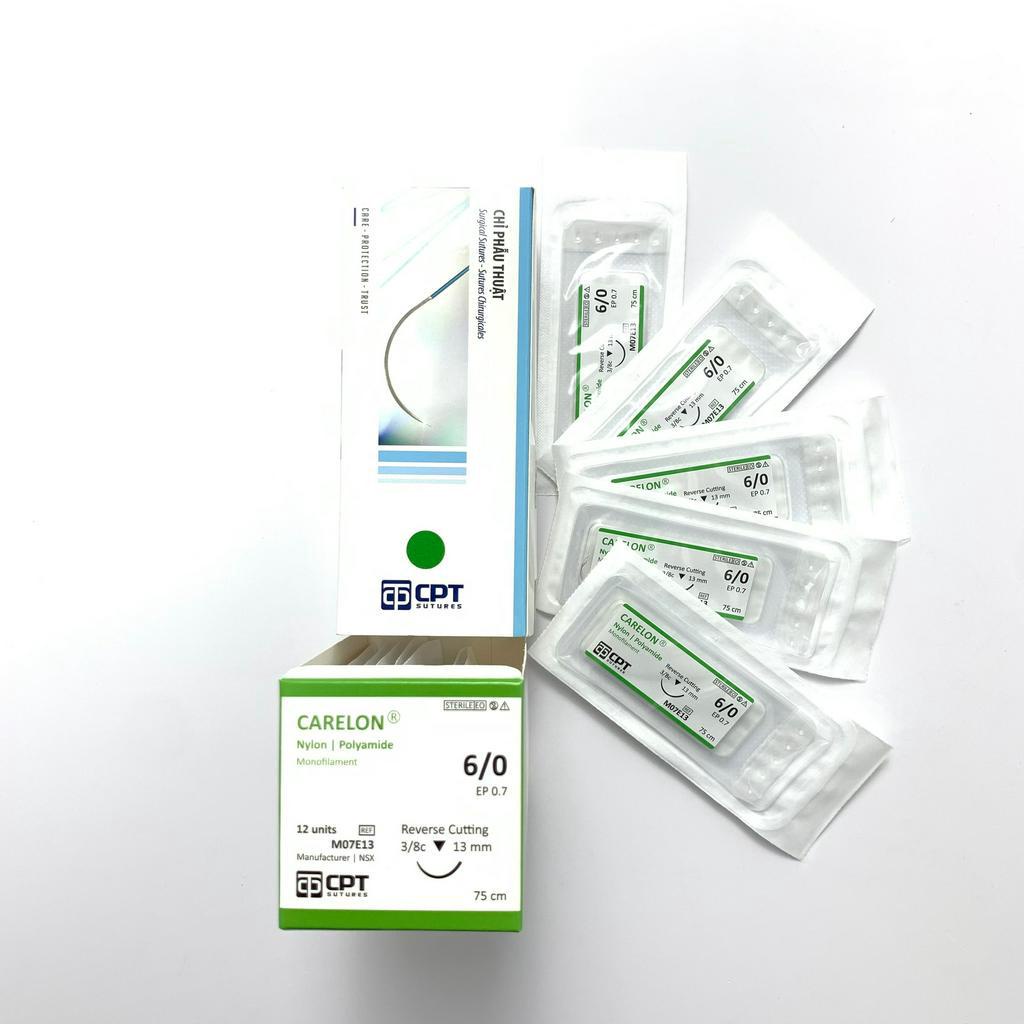 Lẻ 1 tép chỉ phẫu thuật CPT Carelon Silk Prolene CATGUT dùng khâu da, nhấn mí má lúm , thẩm mỹ đủ size  không tan tan ch