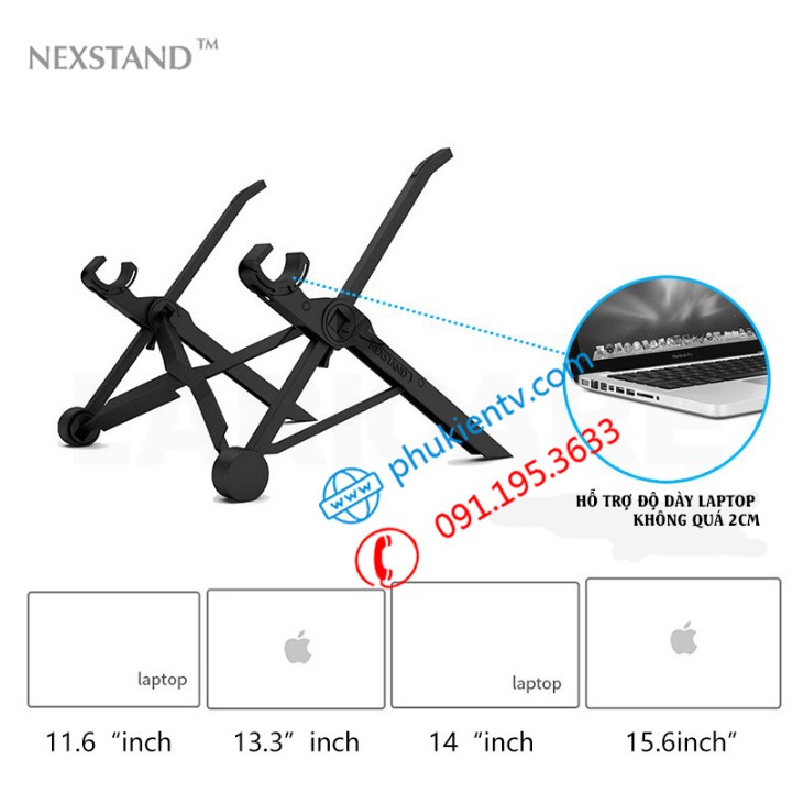 Giá đỡ laptop - Kệ để Laptop, Macbook - NEXSTAND K2 11.6&quot; - 15.6&quot; - chống mỏi - đế tản nhiệt tốt