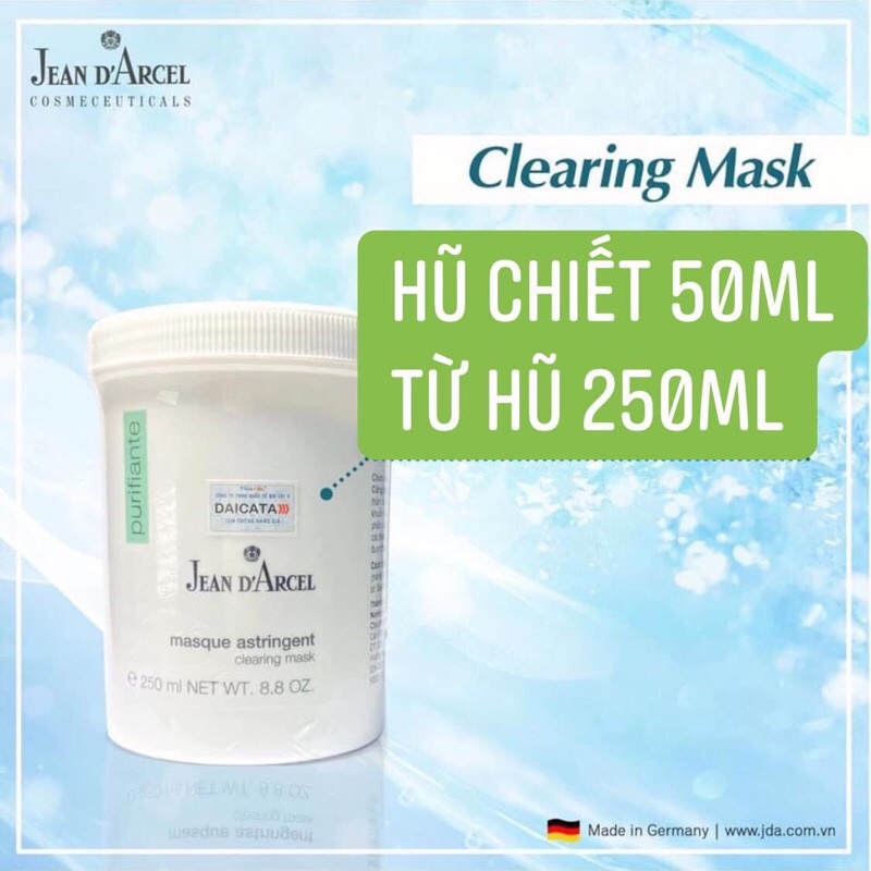 ( Hũ shop 50ml ) MẶT NẠ DA DẦU MỤN JEAN D'ARCEL CLEARING MASK