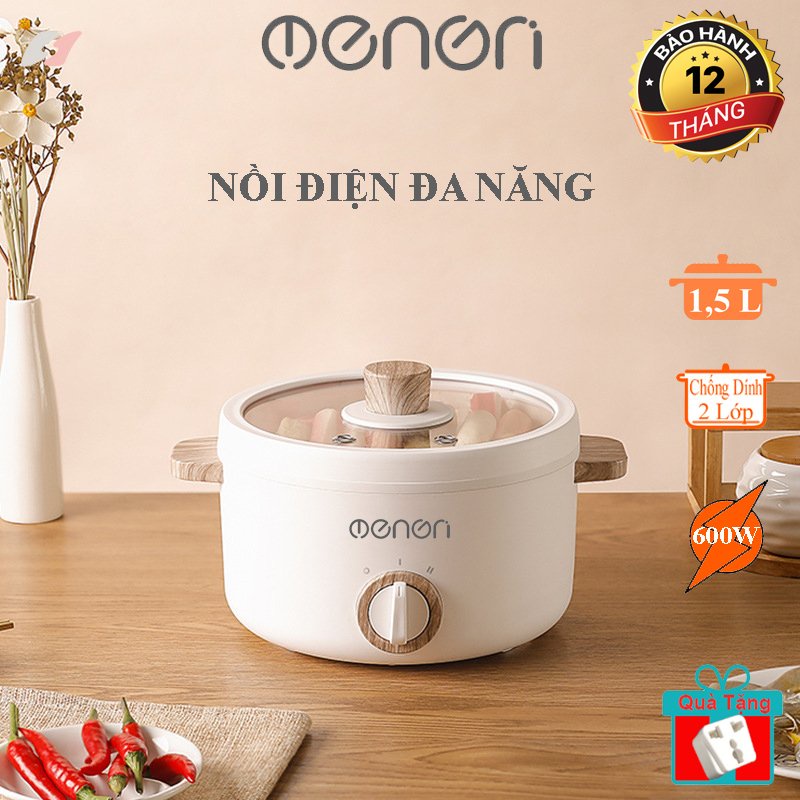 Nồi Điện Đa Năng OENON Nấu Lẩu, Chiên, Xào, Rán, Chống Dính Vân Đá Dung Tích 1.5L/2.5L - BH 12 Tháng