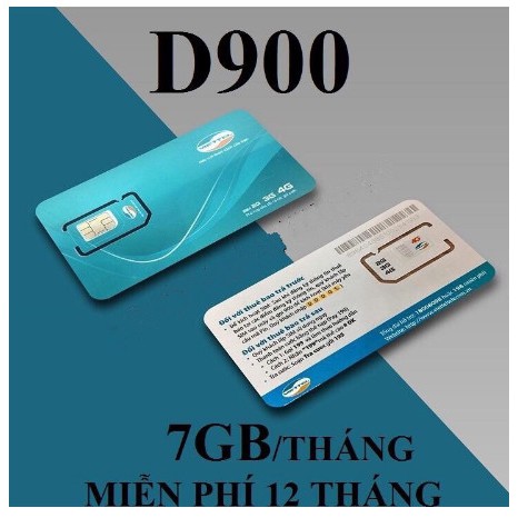 Sim 4G Viettel D900 trọn gói 1 năm (7GB/THÁNG) x 12 tháng. Trọn gói 1 năm không cần nạp tiền gia hạn