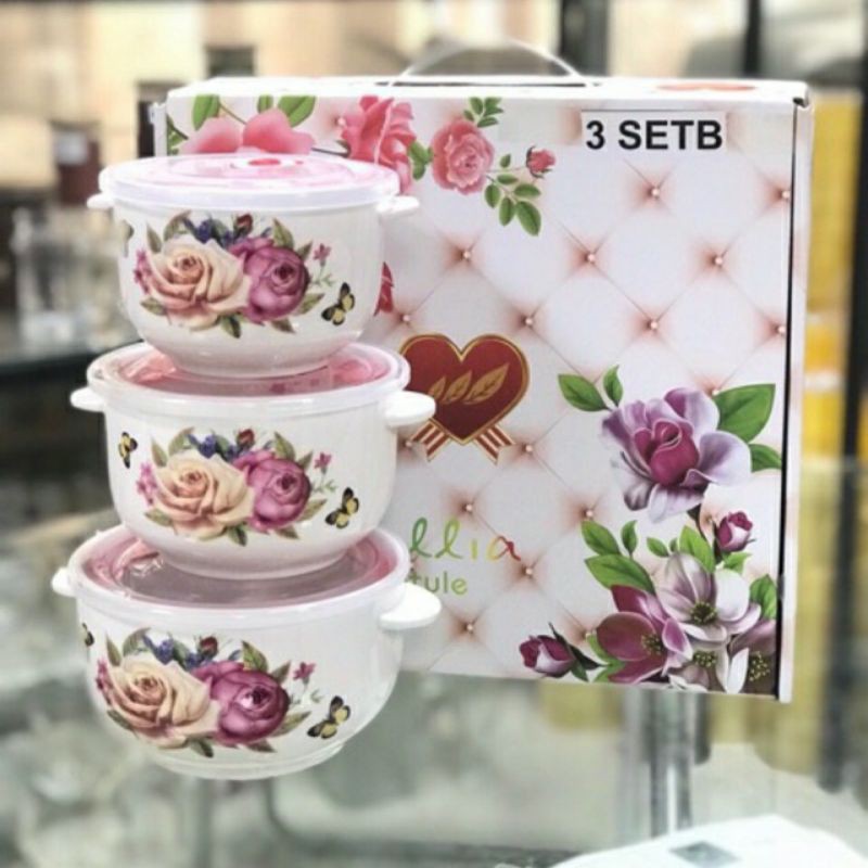 bộ 3 tô sứ có nắp nhựa, bát sứ có nắp, bát đựng thực phẩm tủ lạnh, đựng thực phầm
