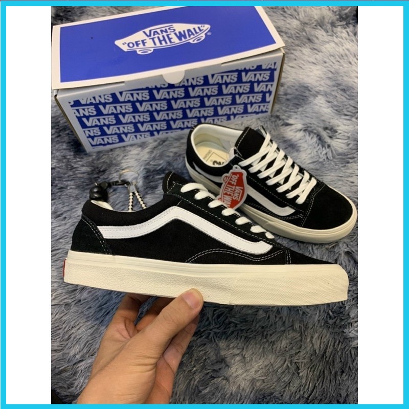 Giày 𝐕𝐀𝐍𝐒 Vault Old Skool Đen Lót Da - Giày Thể Thao Sneaker Nam Nữ 𝐕𝐀𝐍𝐒 Vault Old Skool 11 Full Bill Box
