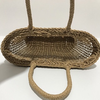 Túi cói đan lưới dáng hộp