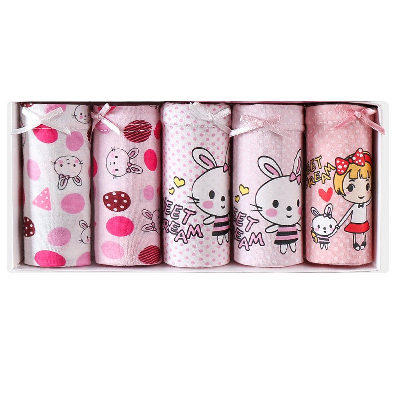 Set 5 quần xì trẻ em Hàn Quốc 100% vải cotton thoáng mát, an toàn cho sức khỏe mẫu Giấc Mơ Sweet Dream dành cho bé gái