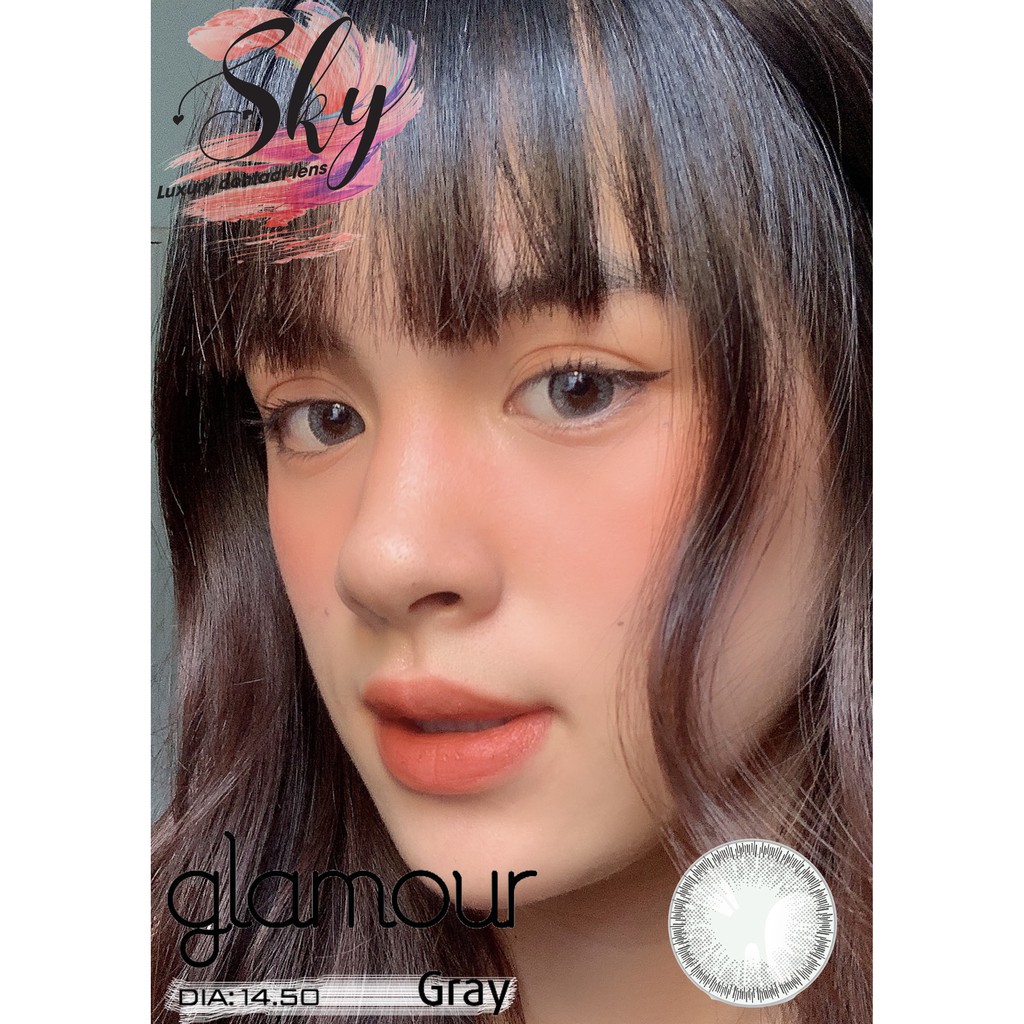 Kính áp tròng Sky Lens -Glamour Gray 0-6 Độ-Made in Korea Chính Hãng Dia14.00