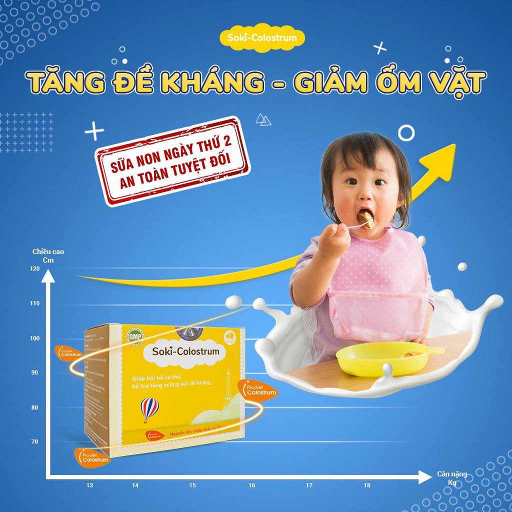 Bộ đôi ăn ngon và tăng đề kháng bứt tốc cho bé Soki Colostrum (2 hộp) + Soki Deli (2 hộp)