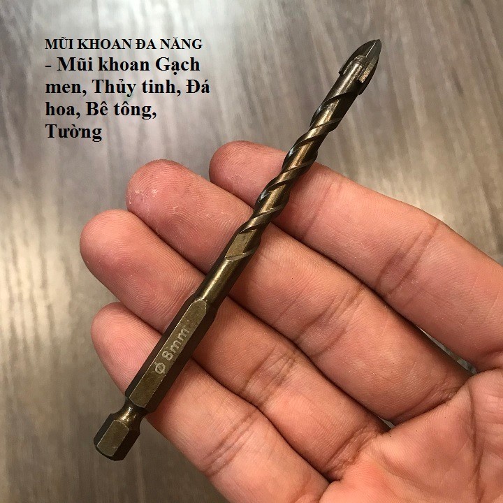 Mũi Khoan Đa Năng 8mm chuôi lục giác - Mũi Khoan Đa Năng 8mm chuôi lục giác