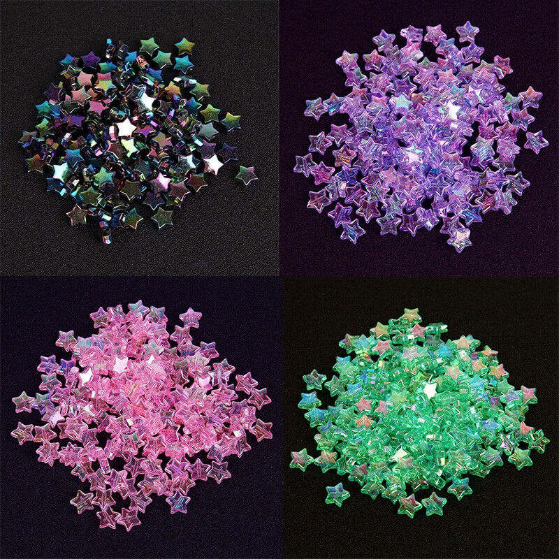 Set 100 hạt xâu làm trang sức hình ngôi sao năm cánh 11x4mm