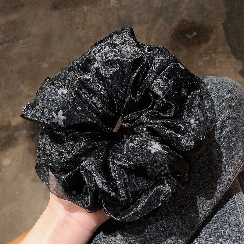 Dây buộc tóc vải lưới nhiều lớp họa tiết hoa đơn giản xinh xắn