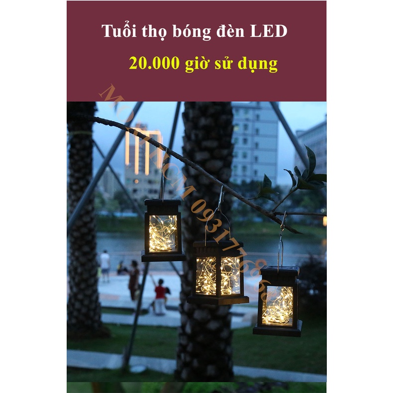 Đèn LED hộp cổ điển năng lượng mặt trời treo cổng rào trang trí decor ngoài trời sân vườn ban công NOEL MOXI