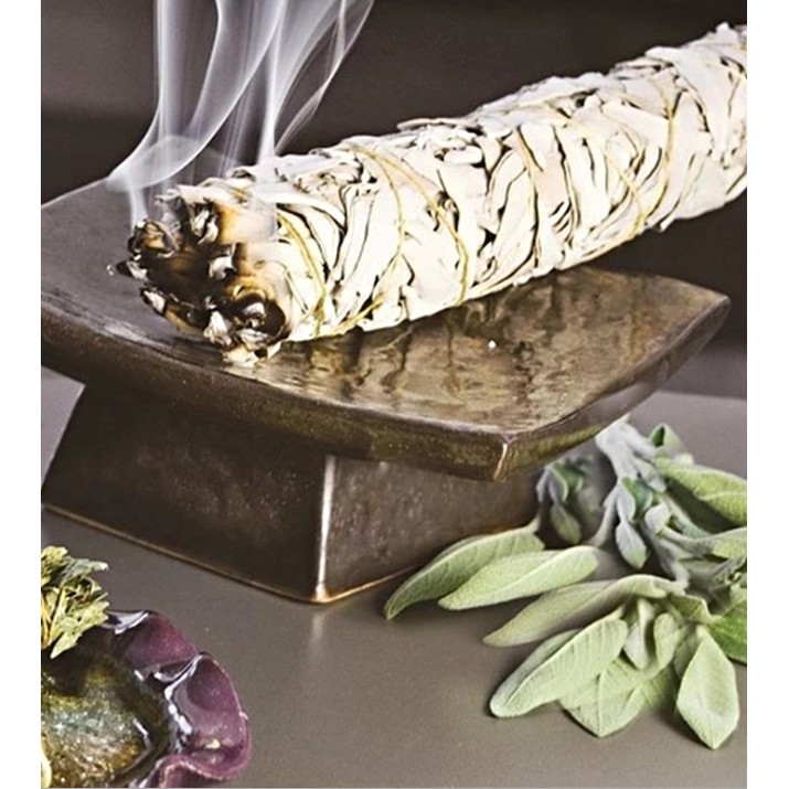 Bó lá xô thơm huyết rồng 10cm White Sage + Dragon's Blood Smudge Stick 4 inch Song An Eco