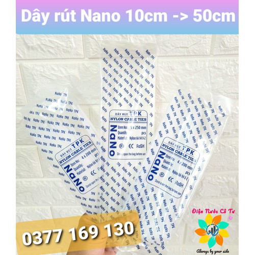 Dây Rút Nhựa NANO Trắng 1 tấc đến 5 tấc