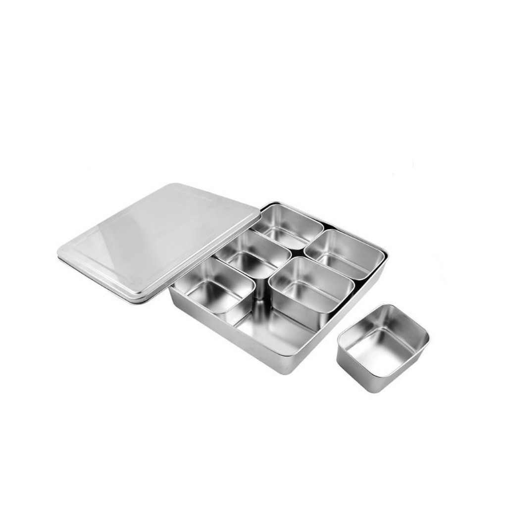 KHAY GIA VỊ INOX CÓ NẮP RỜI