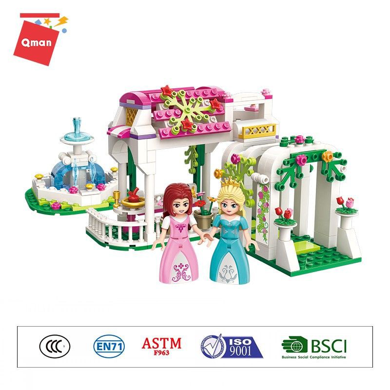 Đồ chơi xếp hình kiểu lego thông minh QMAN 2602 - vườn hoa công chúa