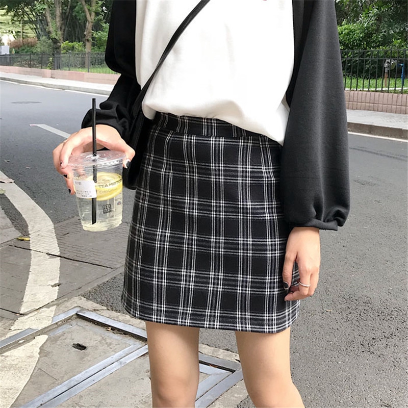 Chân Váy Chữ A Lưng Cao Phối Sọc Caro Xinh Xắn Thời Trang Cho Nữ | BigBuy360 - bigbuy360.vn