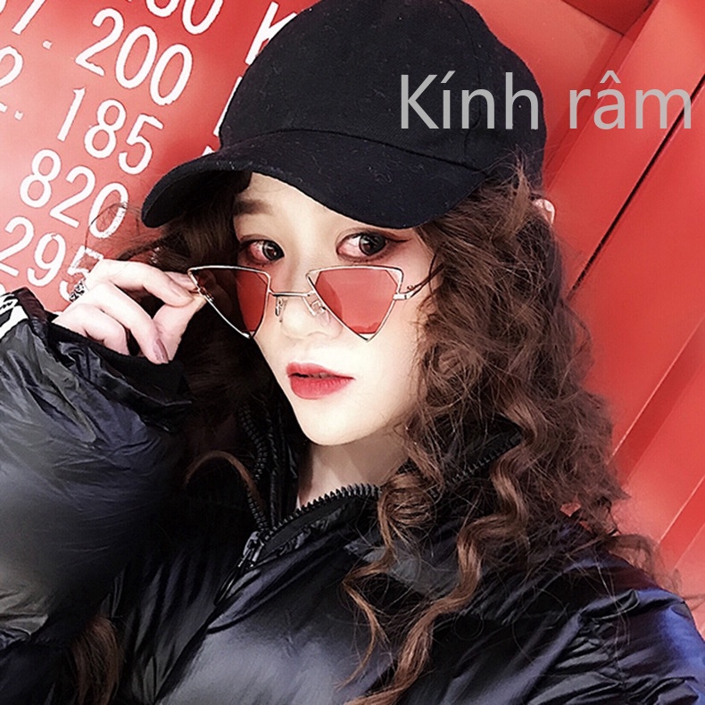 Kính mát mắt mèo gọng kim loại chống nắng UV400 cho nữ