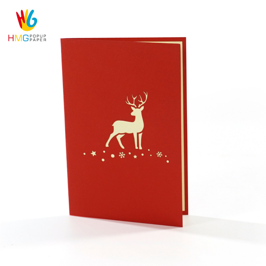 Thiệp Noel HMG Giáng Sinh 3D Pop-up Card Gửi Những Thông Điệp Ý Nghĩa Ngày Giáng Sinh, Size 10X15cm