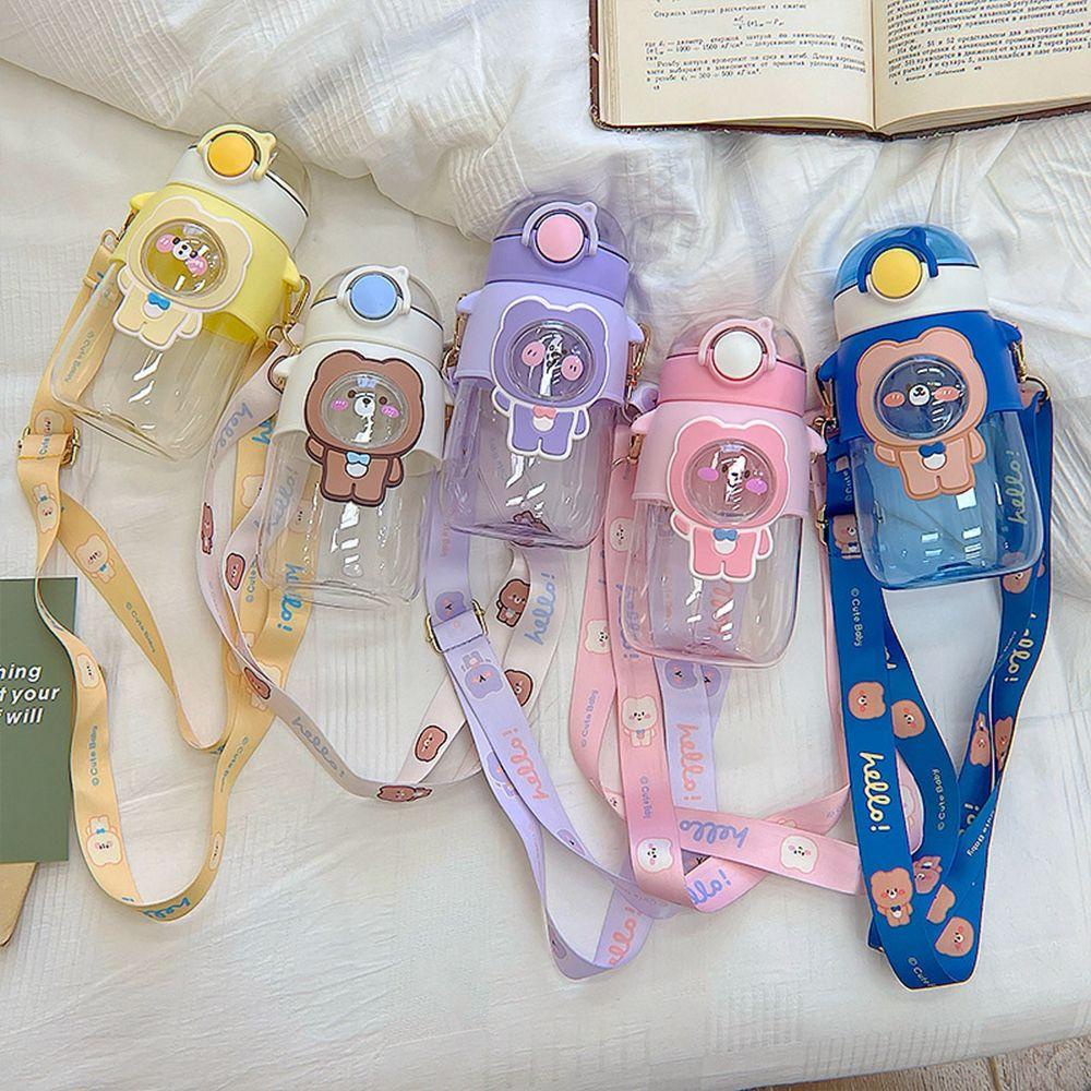 YIYU Bình Nước Giữ Nhiệt Bằng Nhựa Dung Tích Lớn Phong Cách Thể Thao Cho Bé Gái