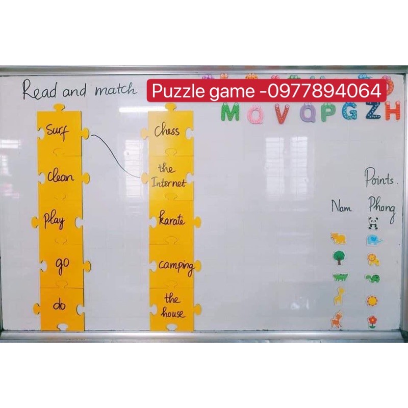 Set puzzle ghép từ màu vàng