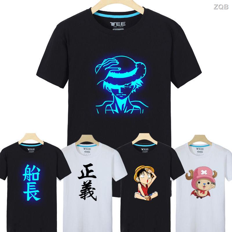 Áo Thun Tay Ngắn In Hình Zoro Luffy Luo Whitebeard Justice Co-Braned Co-Braned cos Màu Dạ Quang Cho Nam Và Nữ