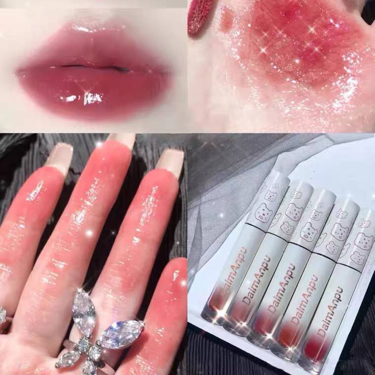 ✨✨Son kem bóng Daimanpu Cute Bear Streamer căng mọng mướt môi bền màu