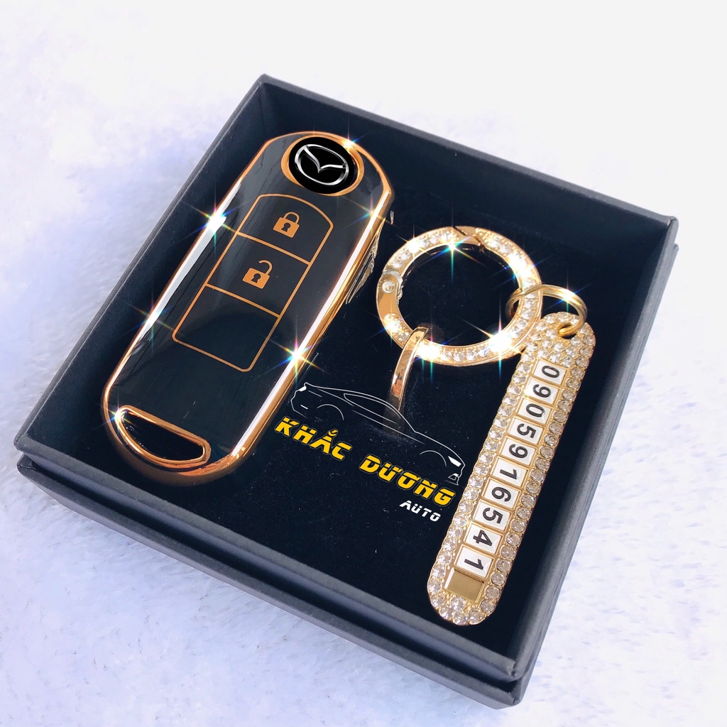 Bọc chìa khoá Mazda 2 3 6 CX5 TPU đính đá nhân tạo sang trọng