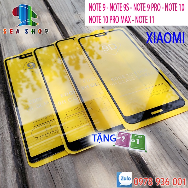 Kính Cường Lực Xiaomi FULL Màn Hình 9D - Các Đời Redmi Note 9, 10, 10 Pro Max 11 , 11 S, 11 Pro 5G - Cảm Ứng Mượt Mà