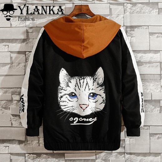 HOT 2019 - Áo Khoác Nam Nũ Thu Đông Có Mũ, Áo Khoác Nam Có Mũ Dày Dặn, Hình Mèo Sau Lưng | BigBuy360 - bigbuy360.vn