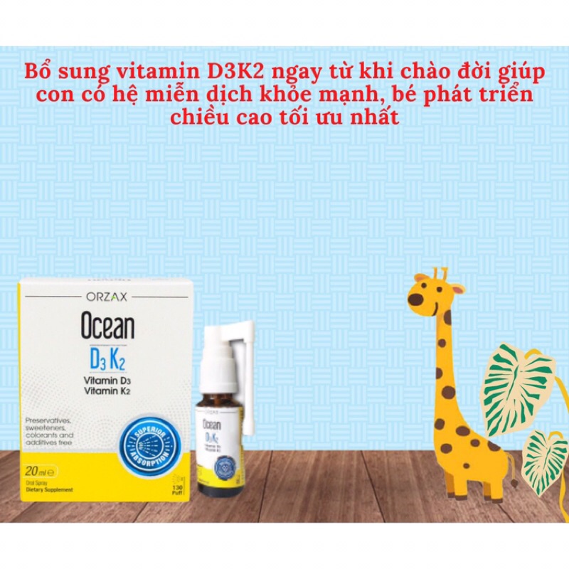 OCEAN D3K2 - vitamin d3 và k2 dạng xịt và nhỏ giọt cho bé yêu