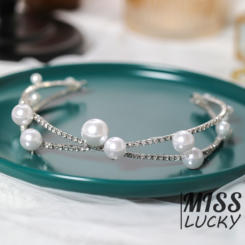 Cài tóc đính đá ngọc trai giả thời trang cho nữ