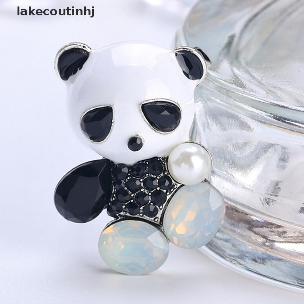 {lakecoutinhj} Fashion Wedding Bridal Crystal Enamel Animal Panda Corsage Banquet Brooch Pin hye